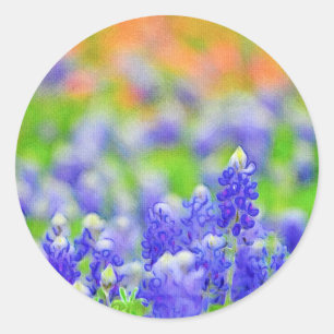 Künstlerischer Bluebonnet-und indischer Runder Aufkleber