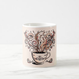 Künstlerischer Boho-Botanik-Kaffeebecher Zweifarbi Kaffeetasse