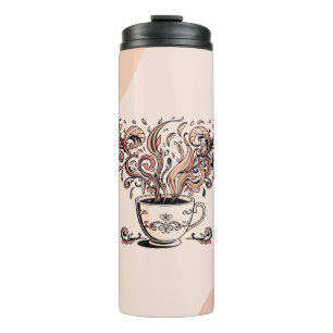 Künstlerischer Boho-Botanik-Kaffeetassen-Reisebech Thermosbecher