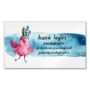Künstlerischer Boho-Vogel Magnetische Visitenkarte