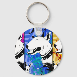 Künstlerischer Bullterrier-Hundezucht-Entwurf Schlüsselanhänger