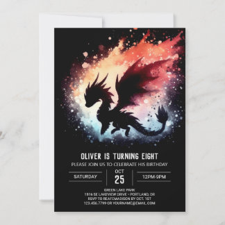 Künstlerischer Drache Geburtstag Custom Einladung