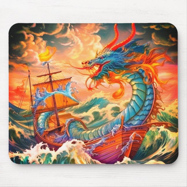 Künstlerischer Drache Mousepad (Vorne)