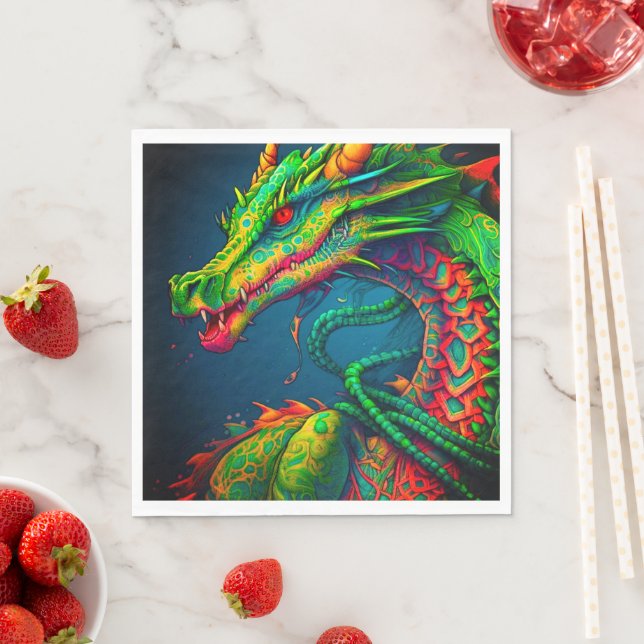 Künstlerischer Drache Serviette (Beispiel)