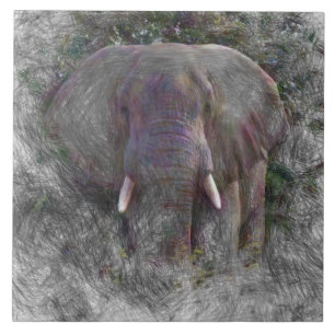 künstlerischer Elefant Fliese