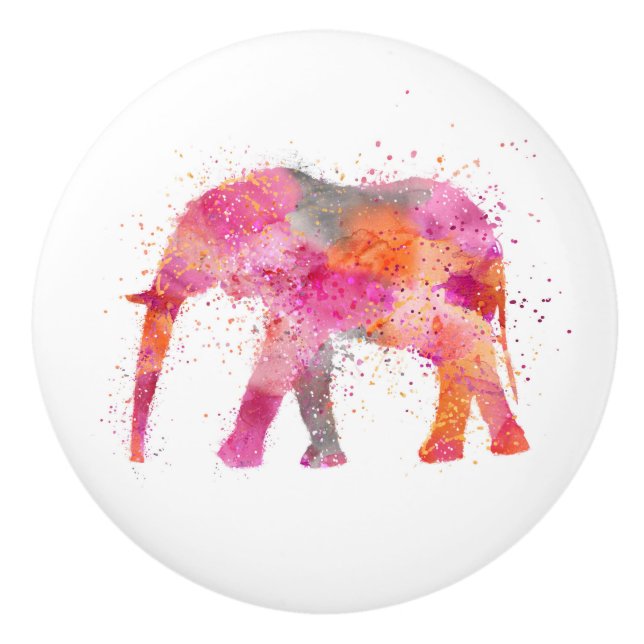 Künstlerischer Elefant Keramikknauf (Vorderseite)