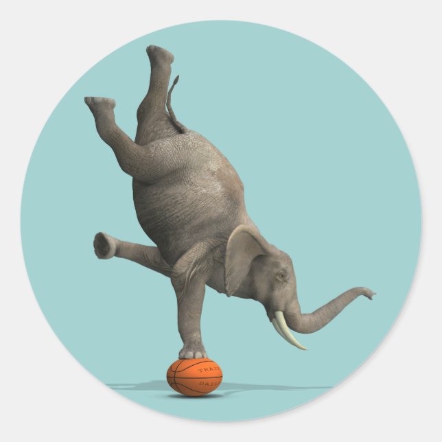 künstlerischer Elefant Runder Aufkleber (Vorderseite)