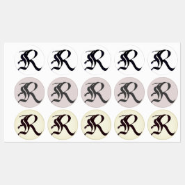 Künstlerischer Elegant Monogram Calligrafy Letter  Etiketten