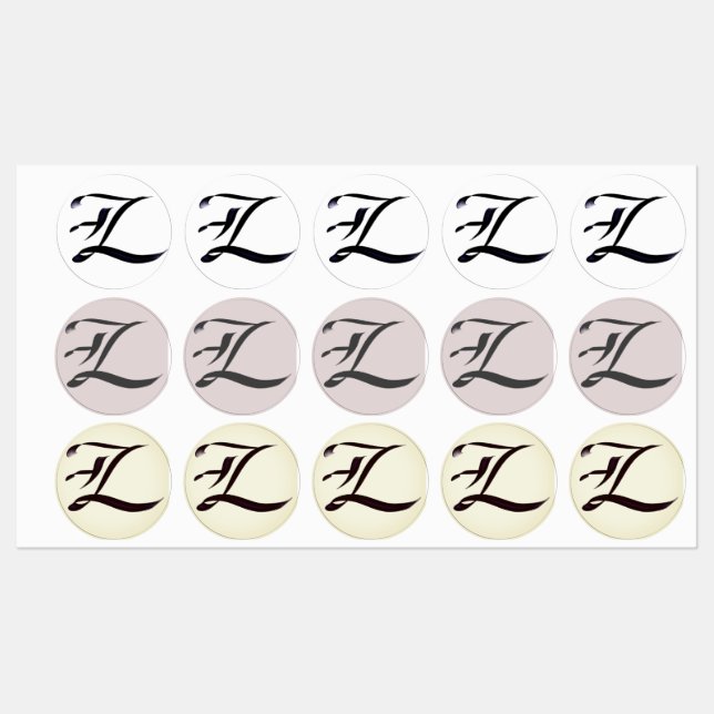 Künstlerischer Elegant Monogram Calligrafy Letter  Etiketten (Blatt)