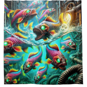 Künstlerischer Fisch Duschvorhang