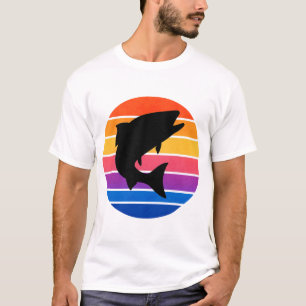 "Künstlerischer Fisch Illustration T - Shirt - Nat