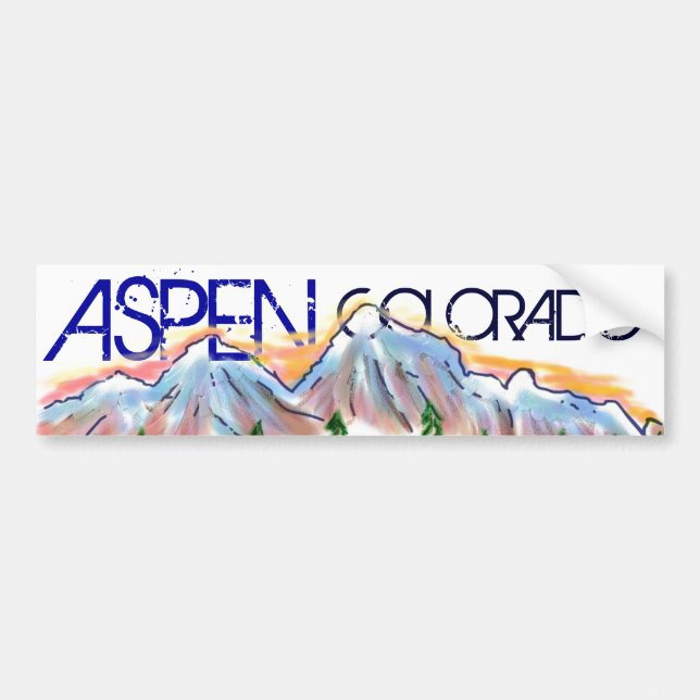 Künstlerischer Gebirgsaufkleber Aspen Colorado Autoaufkleber (Vorne)