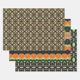 Künstlerischer Gemusterter Dekordesigner Geschenkpapier Set