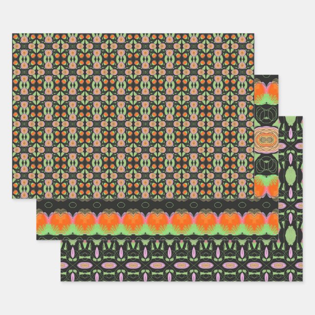 Künstlerischer Gemusterter Dekordesigner Geschenkpapier Set (Set)