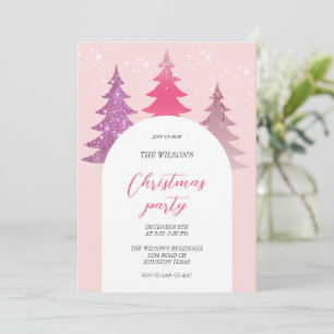 Künstlerischer Glitter Pink Weihnachten Einladung