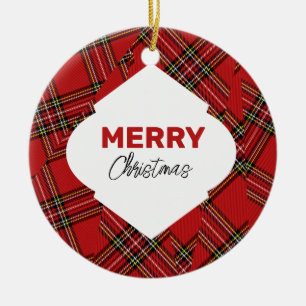 Künstlerischer Glitzer Frohe Weihnachten Rot Karie Keramik Ornament