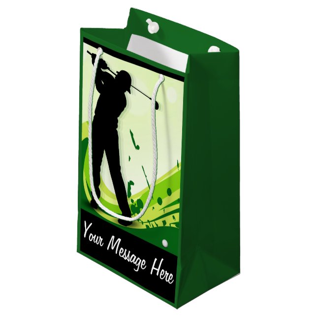 Künstlerischer Golf-Spieler Kleine Geschenktüte (Vorderseite Schrägansicht)