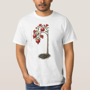 Künstlerischer Granatapfelbaum Botanischer Wasserf T-Shirt