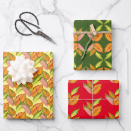 Künstlerischer Herbst auf einem Wrapping Paper-Set Geschenkpapier Set