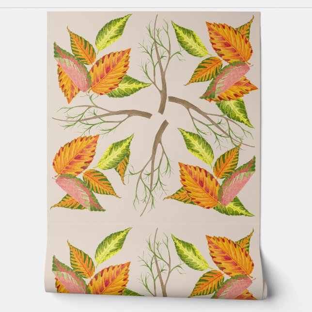 Künstlerischer Herbst auf Tapete (Abrollen)
