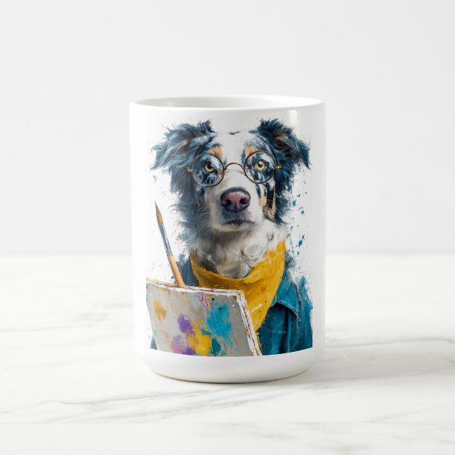 Künstlerischer Hundeporträtmaler Kaffeetasse (Mittel)