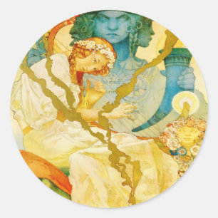 Künstlerischer Jugendstil Vintage Runder Aufkleber