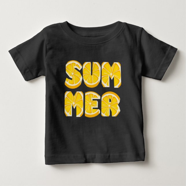 Künstlerischer Lemon Summer Baby T-shirt (Vorderseite)
