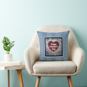 Künstlerischer lila individuelle Name Valentine Th Kissen