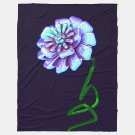 : Künstlerischer lila und blauer Blumenprint Fleec Fleecedecke