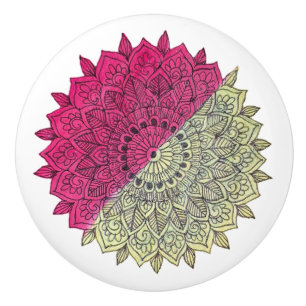 Künstlerischer Mandala-Keramikknopf Keramikknauf