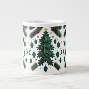 Künstlerischer minimalistischer Weihnachtsbaum-Rie Jumbo-Tasse
