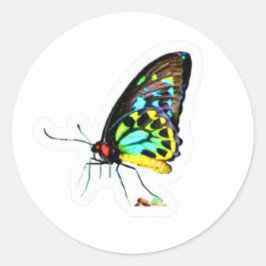 Künstlerischer Neon-Profil-Schmetterlingsaufkleber Runder Aufkleber