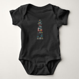 Künstlerischer Ozean Leuchtturm Meer Leben Sterne  Baby Strampler