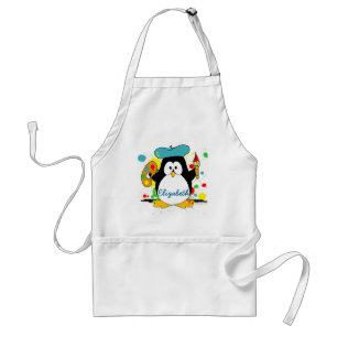 Künstlerischer Pinguin-Maler personifizieren Schürze