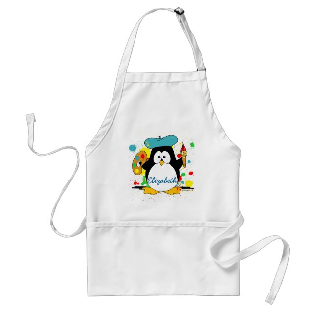 Künstlerischer Pinguin-Maler personifizieren Schürze (Vorne)