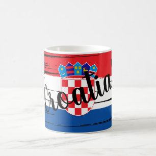 Künstlerischer Pinselstrich kroatische Flagge Kaffeetasse