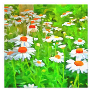Künstlerischer Pop Bright and Colorful Art Daisies Fotodruck