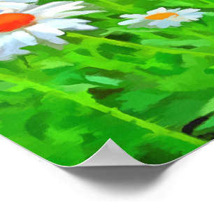 Künstlerischer Pop Bright and Colorful Art Daisies Poster