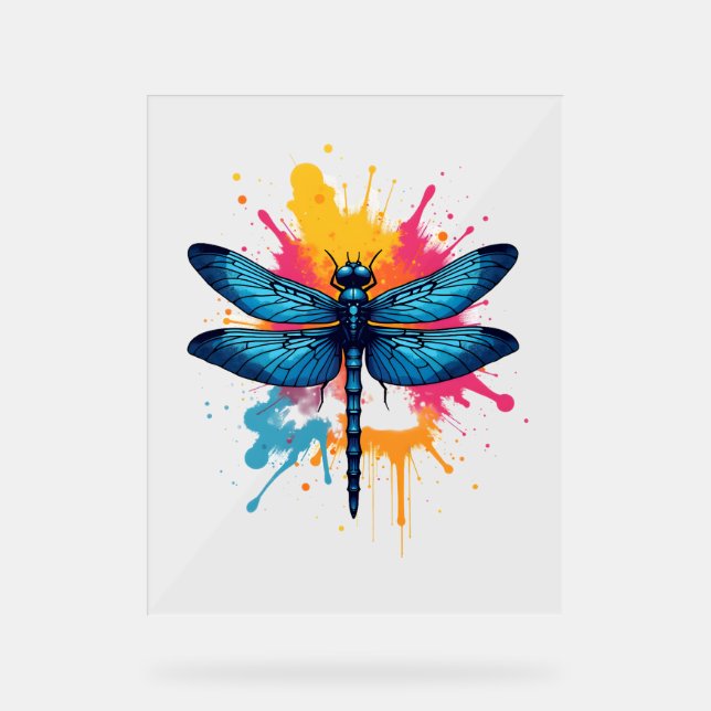 Künstlerischer Pop Malerische Drachenfliege Acrylschild (Vorderseite)