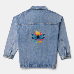 Künstlerischer Pop Malerische Drachenfliege Jeansjacke