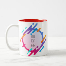 Künstlerischer Rahmen kreieren Sie Ihre eigene Zwe Zweifarbige Tasse
