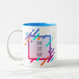 Künstlerischer Rahmen kreieren Sie Ihre eigene Zwe Zweifarbige Tasse