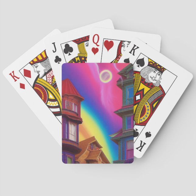 Künstlerischer Regenbogen Spielkarten (Rückseite)
