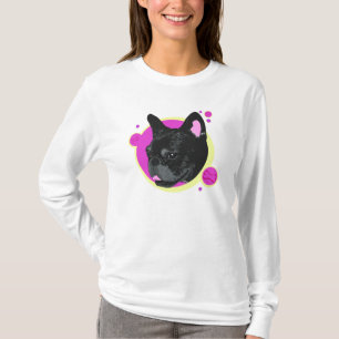 Künstlerischer Retro Frenchie französische T-Shirt