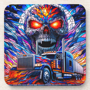 Künstlerischer Schädel Getränkeuntersetzer