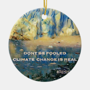Künstlerischer schmelzender Gletscher-'Klimawande Keramikornament