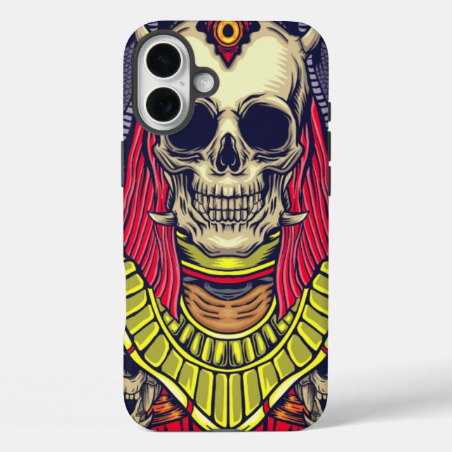 Künstlerischer Skull-Handy-Fall iPhone 16 Plus Hülle (Rückseite)