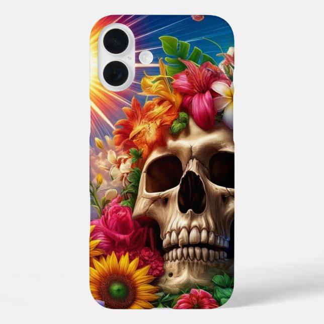 Künstlerischer Skull-Handy-Fall iPhone 16 Plus Hülle (Rückseite)