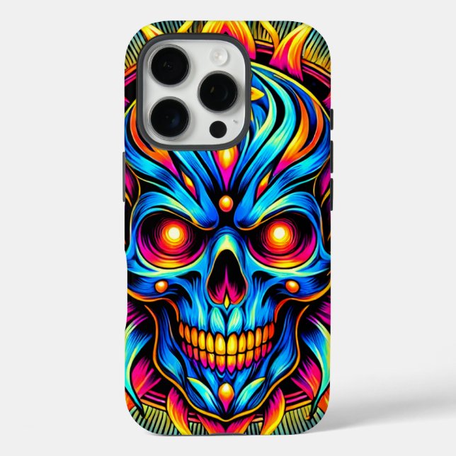 Künstlerischer Skull-Handy-Fall iPhone 16 Pro Hülle (Rückseite)
