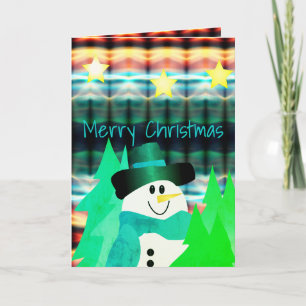 Künstlerischer Snowman-Farbdesigner Feiertagskarte